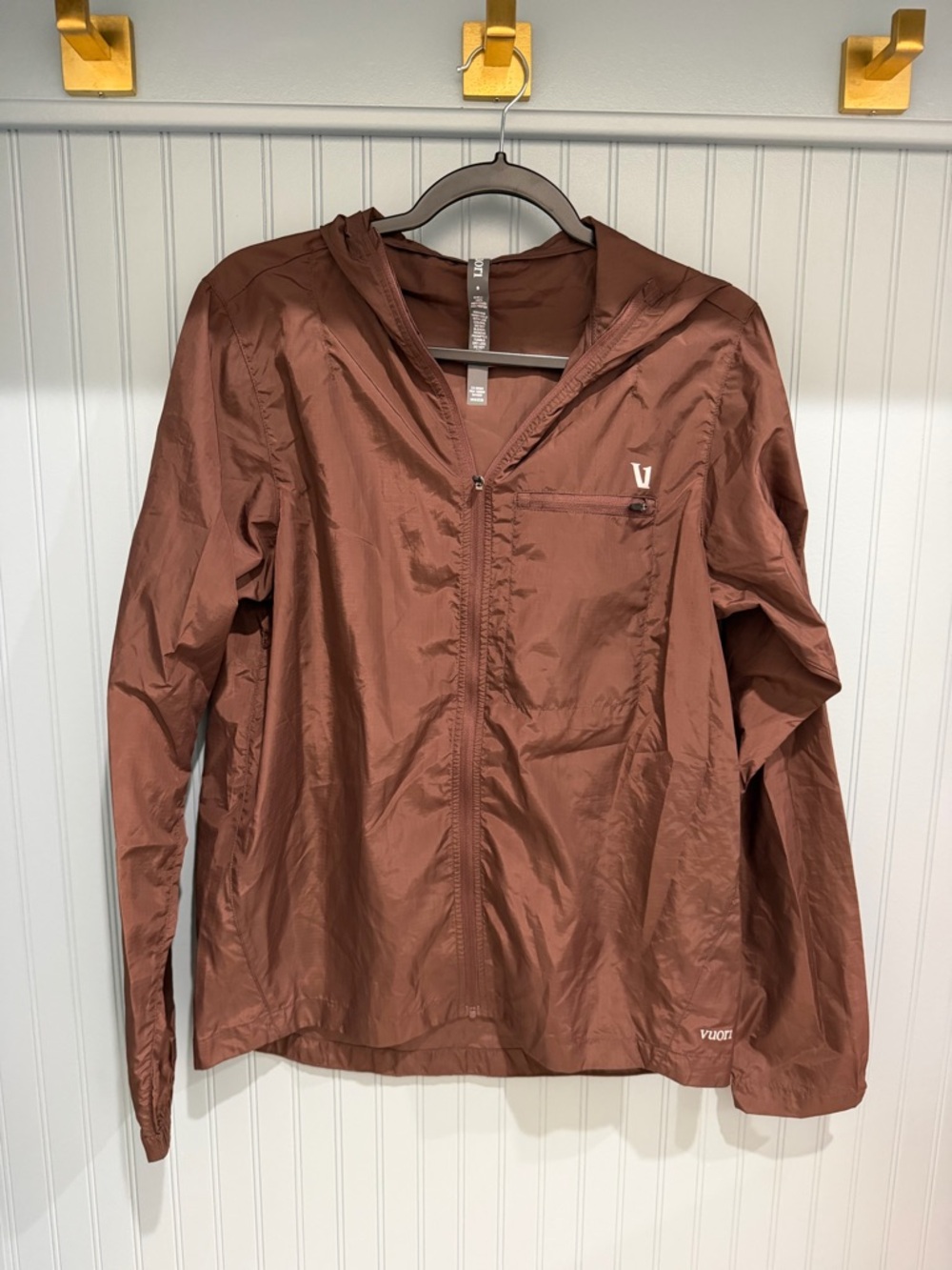 Eileen Fisher Hooded Zip Jacket in Deep Rust